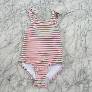 Gap Swim One Piece Stripe Youth Small Bow Shoulder Sz Youth Small